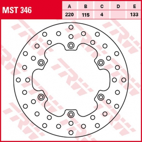 TRW ZF TARCZA HAMULCOWA TYŁ YAMAHA DT 125R '91-'06, DT 125X '05-'06, TDR 125 '93-'96, WR 125 '01-'07, YZ 125 '85-'96, TT-R 250 '
