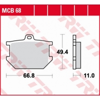 TRW ZF KLOCKI HAMULCOWE KH034 ORGANIC YAMAHA XS 250 '77-'80, XS 400 '77-'82, SR 500 '78-'87, XJ 650 '80-'82, XS 650/750 '79-'83,