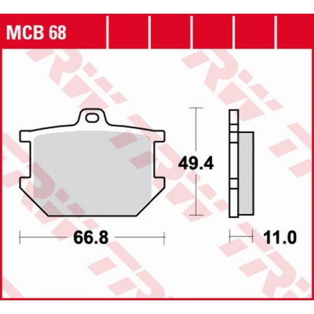 TRW ZF KLOCKI HAMULCOWE KH034 ORGANIC YAMAHA XS 250 '77-'80, XS 400 '77-'82, SR 500 '78-'87, XJ 650 '80-'82, XS 650/750 '79-'83,