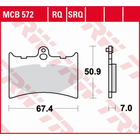 TRW ZF KLOCKI HAMULCOWE KH126 ORGANIC SPORT APRILIA AF-1 125 '89-'92, RS 125 '92-'04, AF-1 250 '90-, BENELLI CHRONO/CX 125 '91, 