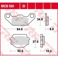 TRW ZF KLOCKI HAMULCOWE KH SINTER OFFROAD KAWASAKI KFX 250 '87-'04, KEF 300 LAKOTA '95-'03, SUZUKI LT-R 250 '87-'90, LT-R 500 '8