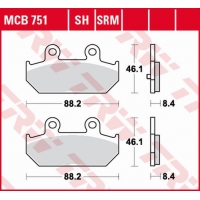 TRW ZF KLOCKI HAMULCOWE KH412 ORGANIC SUZUKI AN 400 BURGMAN 07-15, AN 650 BURGMAN 04-16, TYŁ