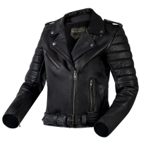 KURTKA MOTOCYKLOWA SKÓRZANA DAMSKA OZONE RAMONES MODERN MATT BLACK