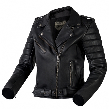 KURTKA MOTOCYKLOWA SKÓRZANA DAMSKA OZONE RAMONES MODERN MATT BLACK