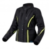 KURTKA MOTOCYKLOWA TEKSTYLNA DAMSKA OZONE SAHARA BLACK FLUO YELLOW WXS