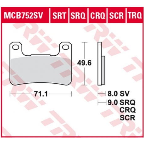TRW ZF LUCAS KLOCKI HAMULCOWE KH379 SPIEK METALICZNY SINTER RACING (WYCZYNOWE NA TOR) (ZASTĘPUJE MCB752SRQ)