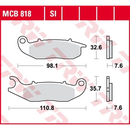 TRW ZF KLOCKI HAMULCOWE KH465 ORGANIC AJP PR3/PR4/PR5 '13-,DERBI TERRA/CITY CROSS 125 '08-'16, HONDA CRF 250L/M/R '13-, PIAGGIO 
