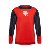 KOSZULKA ROWEROWA Z DŁUGIM RĘKAWEM FOX JUNIOR DEFEND ELEVATED FLUO RED