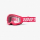 100 PROCENT GOGLE STRATA 2 YOUTH JUNIOR PINK - CLEAR LENS - KOLOR RÓŻOWY/BIAŁY SZYBA PRZEŹROCZYSTA
