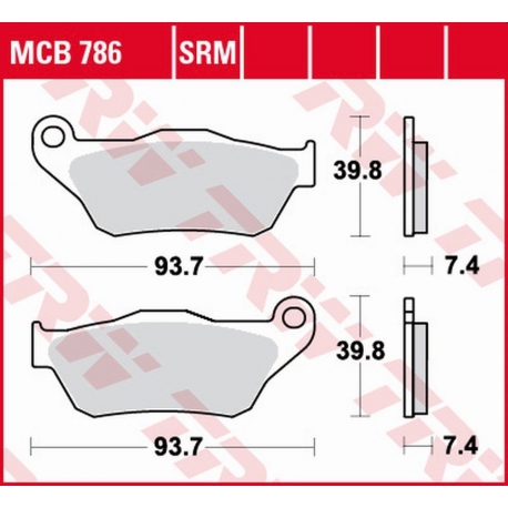 TRW ZF KLOCKI HAMULCOWE KH430 ORGANIC YAMAHA YP 125 X-MAX '06-'09, XP 250 X-MAX '05-'09 PRZÓD