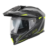 KAPPA 2025/05 KASK KV33 GRAPHIC WIZZARD ENDURO DUAL OFF ROAD Z SZYBĄ I BLENDĄ KOLOR CZARNY SZARY ŻÓŁTY FLUO MATT ROZMIAR 61 / XL