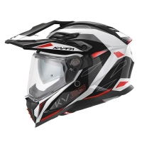 KAPPA 2025/05 KASK KV33 GRAPHIC WIZZARD ENDURO DUAL OFF ROAD Z SZYBĄ I BLENDĄ KOLOR CZARNY BIAŁY CZERWONY ROZMIAR 61 / XL (HOMOL