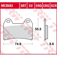 TRW ZF KLOCKI HAMULCOWE KH244 SINTER TRACK APRILIA RS 250 '97-, RSV 1000 MILE/R '98-'00, DUCATI 748/800/900/916/996 '97-'03, KTM