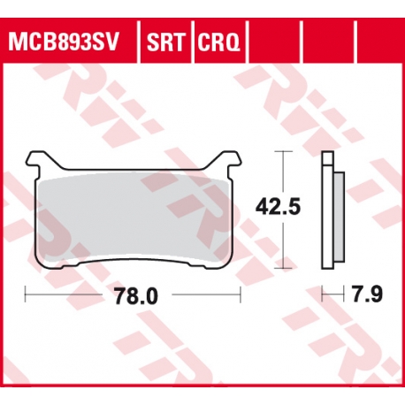 TRW ZF KLOCKI HAMULCOWE KH700 SINTER STREET HONDA CB 1000 R 18-19, CB 1100R 17-19, CBR 1000 R FIREBLADE 17-19, VFR 800 17-19, PR
