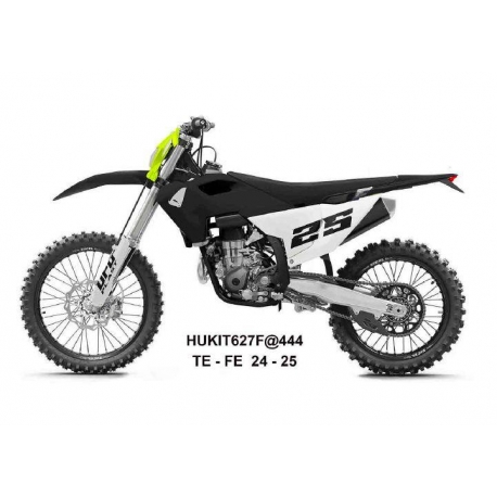 UFO 2025/04 KOMPLET PLASTIKÓW (FULL KIT) Z OSŁONAMI TELESKOPÓW (AMORTYZATORÓW) HONDA CRF 250 R / 450 R '25-, KOLOR CZARNY / BIAŁ