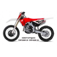 UFO 2025/04 KOMPLET PLASTIKÓW (FULL KIT) Z OSŁONAMI TELESKOPÓW (AMORTYZATORÓW) HONDA CRF 250 R / 450 R '25-, KOLOR BIAŁY / CZERW
