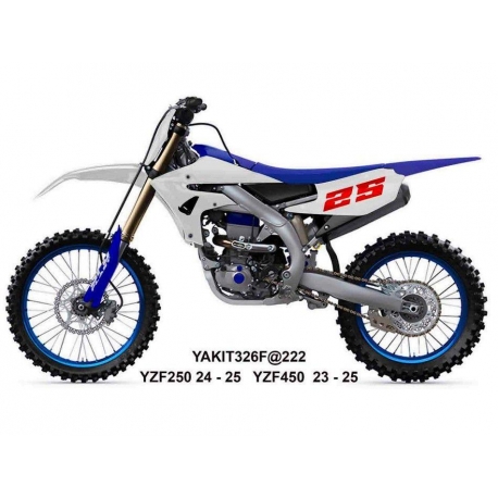 UFO 2025/04 KOMPLET PLASTIKÓW (FULL KIT) Z OSŁONAMI TELESKOPÓW (AMORTYZATORÓW) YAMAHA YZF 250 '24-'25, YZF 450 '23-'25 KOLOR BIA