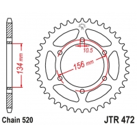 JT ZĘBATKA TYLNA 508 41 KAWASAKI KR 250 '89-92' (50841JT) (ŁAŃC.520)