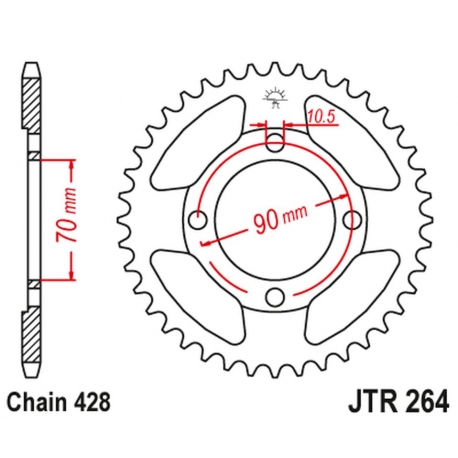 JT ZĘBATKA TYLNA JTR264 45 HONDA CT 110 '99-00' (26445JT) (ŁAŃC.428)