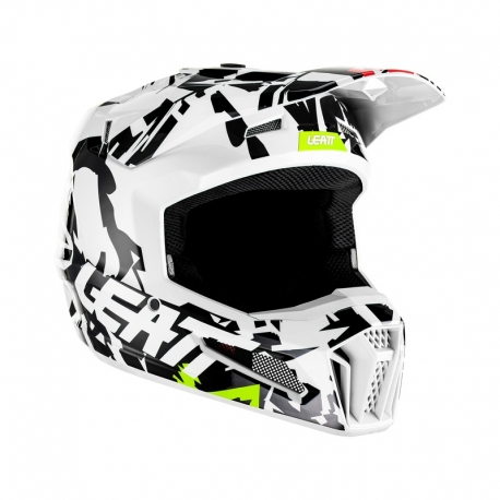 KASK MOTOCYKLOWY Z GOGLAMI JUNIOR LEATT MOTO 3.5 ZEBRA