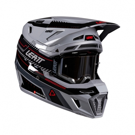 KASK MOTOCYKLOWY Z GOGLAMI LEATT KIT MOTO 8.5 GREY
