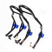 BIKETEC PROMOCJA PODNOŚNIK STOJAK MOTOCYKLOWY BIKER (PRZÓD/TYŁ) TYP-V (ROLKI) KOMPLET