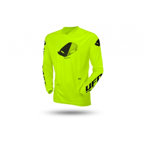 UFO KOSZULKA RADIAL DZIECIĘCA / JUNIOR / KID CROSS KOLOR ŻÓŁTY FLUO ROZMIAR XS - KOLEKCJA 2025