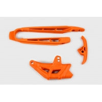 UFO KOMPLET ŚLIZG (MAŁY I DUŻY) + PROWADNICA ŁAŃCUCHA KTM SX 125/250, XS-F 250/450 '07-10, SX 144/150, EXC 125/200/250/300, EXC-