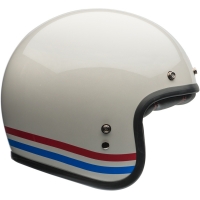 KASK MOTOCYKLOWY BELL CUSTOM 500 ECE6 STRIPES PEARL WHITE RED BLUE S