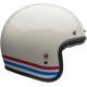 KASK MOTOCYKLOWY BELL CUSTOM 500 ECE6 STRIPES PEARL WHITE RED BLUE S