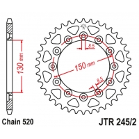 JT ZĘBATKA TYLNA 270 51 YAMAHA YZ/YZF/WRF '99-'24 (27051JT) (ŁAŃC. 520)