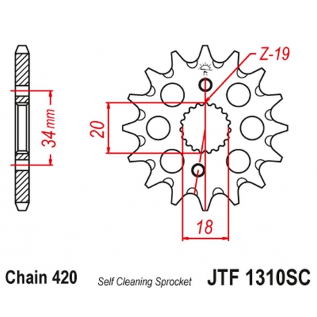 JT ZĘBATKA PRZEDNIA 2157 14 HONDA CRF 150 '07-20' (215714JT) (ŁAŃC. 420) SAMOOCZYSZCZAJĄCA