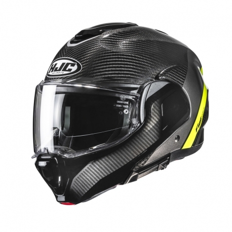KASK MOTOCYKLOWY HJC F100 CARBON STAN BLACK YELLOW