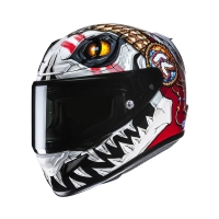 KASK MOTOCYKLOWY HJC RPHA12 SKULLY WHITE RED