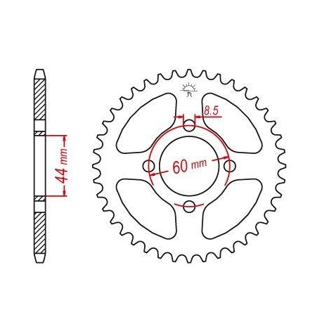 JT ZĘBATKA TYLNA 832 52 YAMAHA DT 50R 97-98 (83252JT) (ŁAŃC. 420) - MOŻE BYĆ ZASTĄPIONA PRZEZ 4461 52 (JTR1832.52)