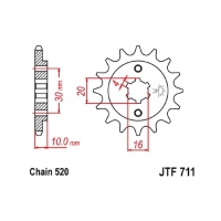 JT ZĘBATKA PRZEDNIA 720 13 CAGIVA 125 W8/FRECCIA/PLANET/MITO/RAPROR '85-10' (72013JT) (ŁAŃC.520)