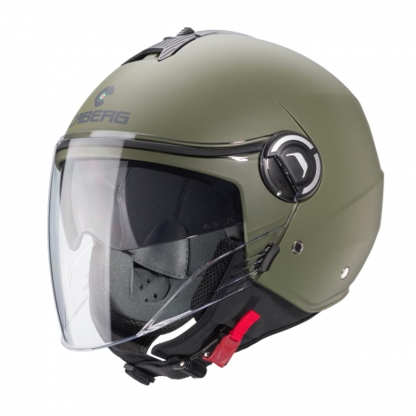 CABERG KASK OTWARTY JET Z BLENDĄ MODEL RIVIERA V4X SOLID KOLOR ZIELONY MAT - MILITARY GREEN ROZMIAR XXL