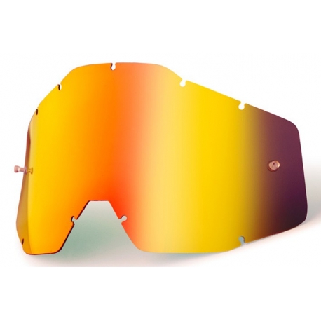 100 PROCENT WYPRZEDAŻ SZYBA/SZYBKA POJEDYNCZA DO GOGLI RACECRAFT 1 / ACCURI 1 / STRATA 1 RED MIRROR KOLOR CZERWONE LUSTRO Z ANTI