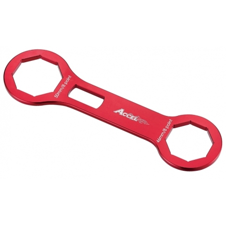 ACCEL KLUCZ DO SERWISU ZAWIESZEŃ PRZEDNICH SHOWA 47/48MM, 47/48 SFF DO ROZKRĘCANIA GÓRNEJ OŚMIOKĄTNEJ NAKRETKI 50MM ( HONDA, KAW