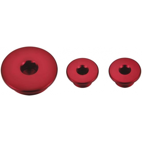 ACCEL KORKI INSPEKCYJNE SILNIKA HONDA CRF 250R '04-'09 (3 SZT) KOLOR CZERWONY (30X1,5MM , 14X1,5MM)