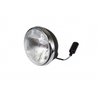 EMGO 2025/02 REFLEKTOR / LAMPA UNIWERSALNA KOMPLETNA CZARNA Z CHROMOWANYM PIERŚCIENIEM (ŚREDNICA WKŁADU 7" / 17,80CM) (HOMOLOGAC