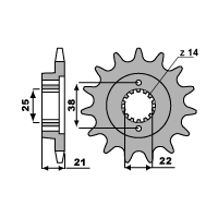 PBR ZĘBATKA PRZEDNIA 2079.15.18NC (ŁAŃC. 530) (MADE IN ITALY)