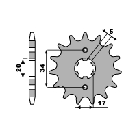 PBR ZĘBATKA PRZEDNIA 2037 16 18NC HONDA CBR 125, XLR 125 (ŁAŃC. 428)