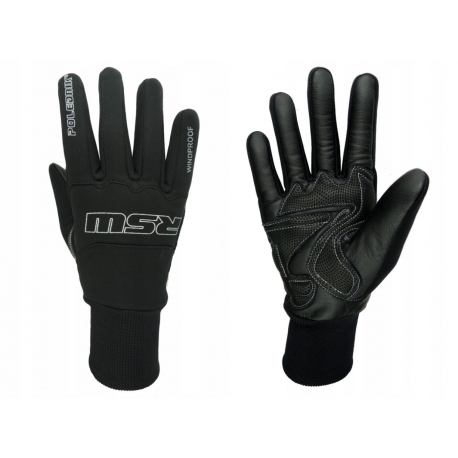 POLEDNIK RĘKAWICE / RĘKAWICZKI SPORTOWE SKÓRZANO-TEKSTYLNE MODEL RSW WINDPROOF (WIATROODPORNE) KOLOR CZARNY ROZMIAR XXL