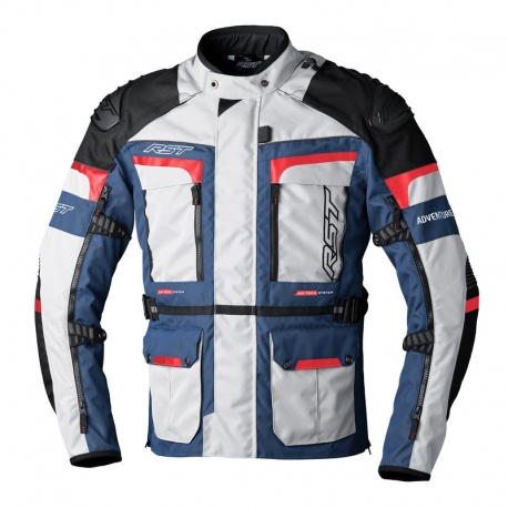 KURTKA MOTOCYKLOWA TEKSTYLNA RST PRO SERIES ADVENTURE X SILVER DARK BLUE RED