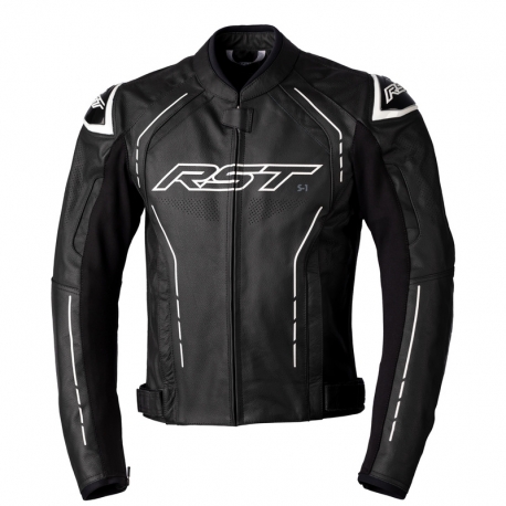 KURTKA MOTOCYKLOWA SKÓRZANA RST S1 BLACK BLACK WHITE XL