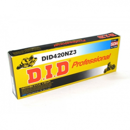 DID ŁAŃCUCH NAPĘDOWY 420NZ3-142 (142 OGNIW) BEZ O-RINGÓW (OTWARTY + ZAPINKA)