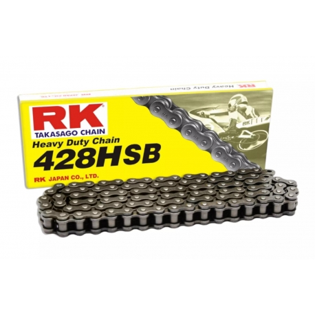 RK ŁAŃCUCH NAPĘDOWY 428HSB-124 ZAPINKA (CL) W ZESTAWIE KOLOR STANDARD (POJEMNOŚĆ: DO 200 CCM) (24,2 KN)