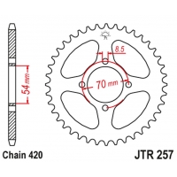 JT ZĘBATKA TYLNA 257 40 HONDA C 50/70 '75-87' (25740JT) (ŁAŃ420) NA ZAMÓWIENIE