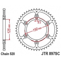 JT ZĘBATKA TYLNA KTM EXC-F (EXCF) 350 / SIX DAYS '24, SMR 450 '23-'24, 690 R ENDURO '19-'24, HUSQVARNA 701 ENDURO '17-'24, FE 35